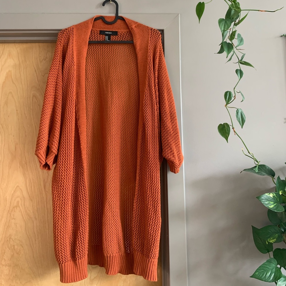 Orange cardigan forever 21
